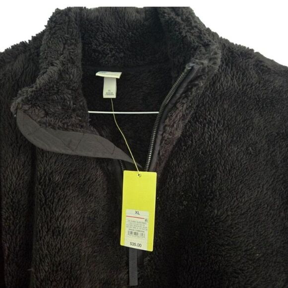 Women's All In Motion Super Fuzzy Black High Collar Black Jacket Size M - Picture 2 of 4